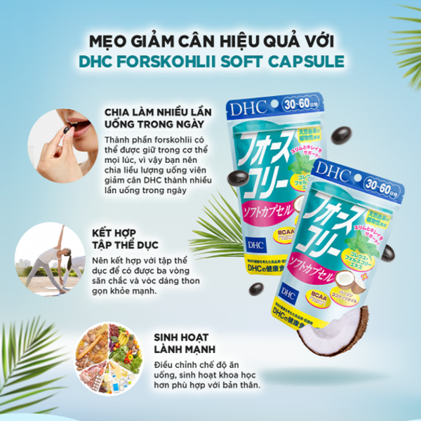 Combo Da Đẹp Dáng Thon - DHC Collagen 30 Ngày, DHC Giảm Cân Dầu Dừa 30 Ngày