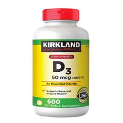 Kirkland Viên Uống Bổ Sung Vitamin D3 2000IU 600 Viên