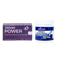 Combo Hauora Velvet Power Và Goodhealth Dầu Cá Hỗ Trợ Tăng Thời Gian, Cải Thiện Sức Khỏe Nam Giới