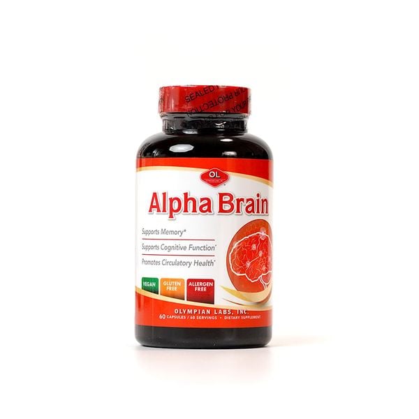 Olympian Labs Viên Uống Bổ Não Và Hỗ Trợ Tuần Hoàn Máu Não Alpha Brain 60 Viên