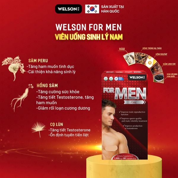 Welson For Men Hỗ Trợ Sinh Lý Nam Từ Hàn Quốc