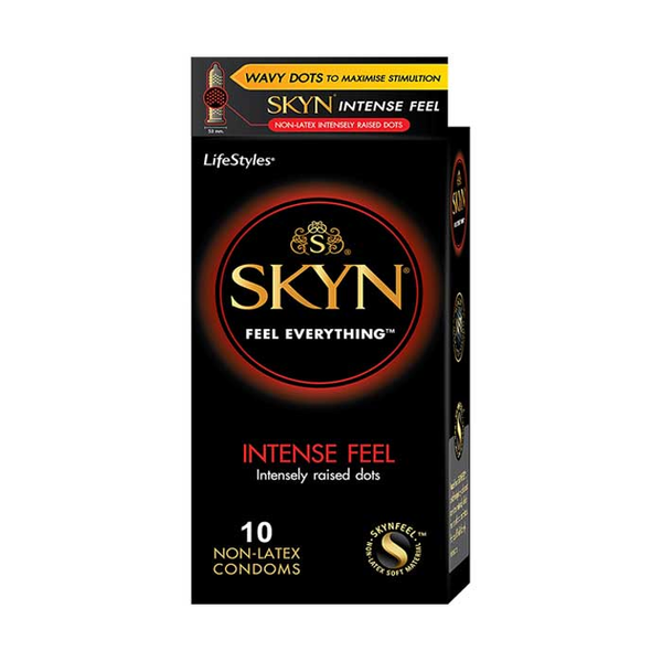 Skyn Bao Cao Su Intense Feel Non-Latex Có Gai Không Mùi, Không Dị Ứng Hộp 10 Cái