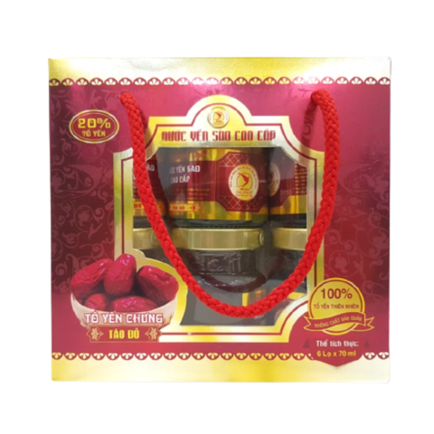 Sallanest Nước Yến Chưng Táo Đỏ 20% Tổ Yến 6 Hũ x 70ml