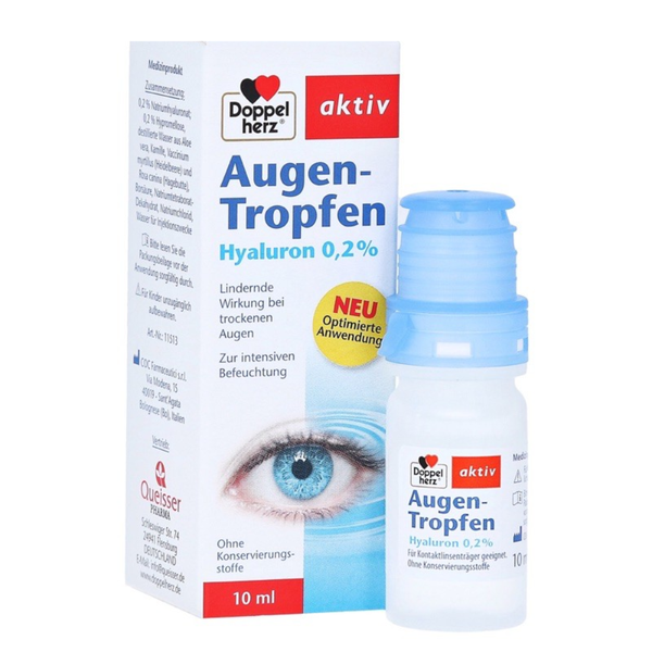 Doppelherz Nước Nhỏ Mắt Augen Tropfen Hyaluron 0,2% 10ml