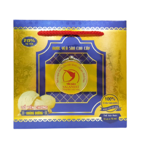 Sallanest Nước Yến Chưng Không Đường 20% Tổ Yến 6 Hũ x 70ml