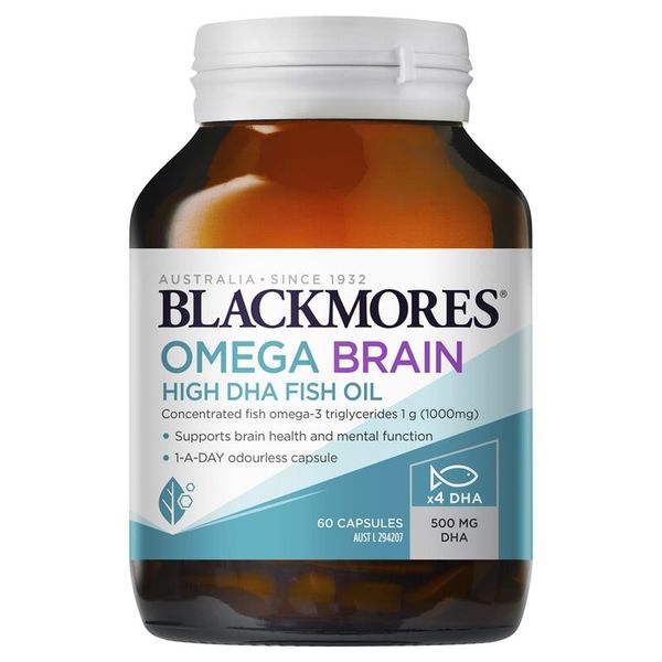 Blackmores Viên Uống Bổ Sung Omega DHA Liều Cao 4 Lần Omega Brain 4x DHA 60 Viên