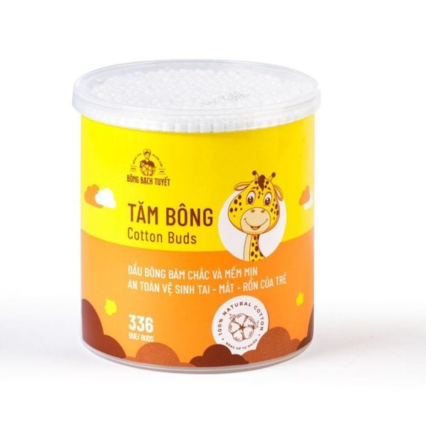 Bông Bạch Tuyết Tăm Bông Trẻ Em BBT Hộp Tròn 336 Que