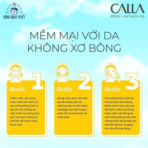 Calla Bông Tẩy Trang Làm Sạch Sâu 250gram Miếng Dạng Túi - Phù Hợp Makeup Hằng Ngày