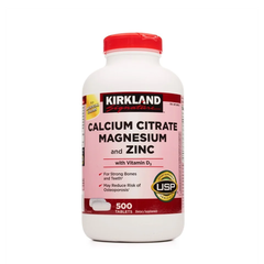 Kirkland Viên Uống Bổ Sung Tổng Hợp Canxi, Magie & Kẽm Signature Calcium Citrate Magnesium And Zinc 500 Viên