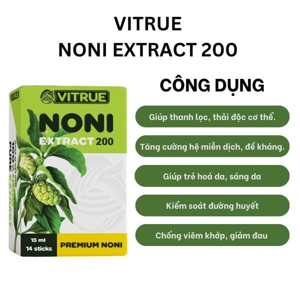Vitrue Tinh Chất Trái Nhàu Thải Độc Đẹp Da Noni Extract 200 Hộp 14 Gói