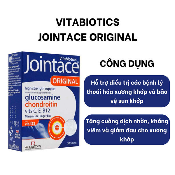 Vitabiotics Viên Uống Hỗ Trợ Tăng Cường Sức Khỏe Cho Khớp Jointace Original Hộp 30 viên