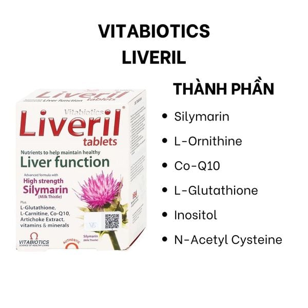 Vitabiotics Viên Uống Liveril Hỗ Trợ Tăng Cường Chức Năng Gan, Tăng Đề Kháng Hộp 30 Viên