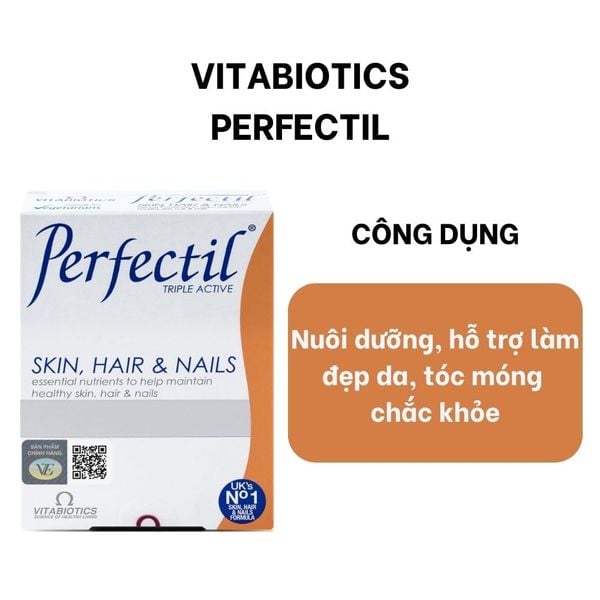 Vitabiotics Perfectil Viên Uống Hỗ Trợ Làm Đẹp Da, Tóc Và Móng Từ Sâu Bên Trong Hộp 30 Viên