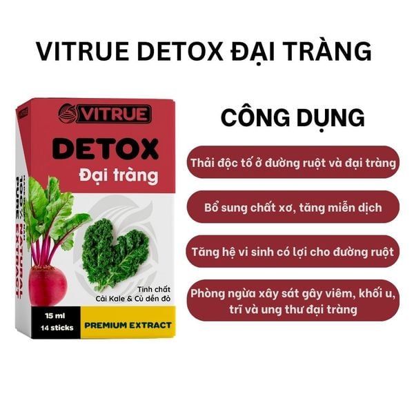 Vitrue Tinh Chất Thảo Mộc Detox Thải Độc Đại Tràng Ngăn Ngừa Các Vấn Đề Về Đường Ruột Hộp 14 Gói