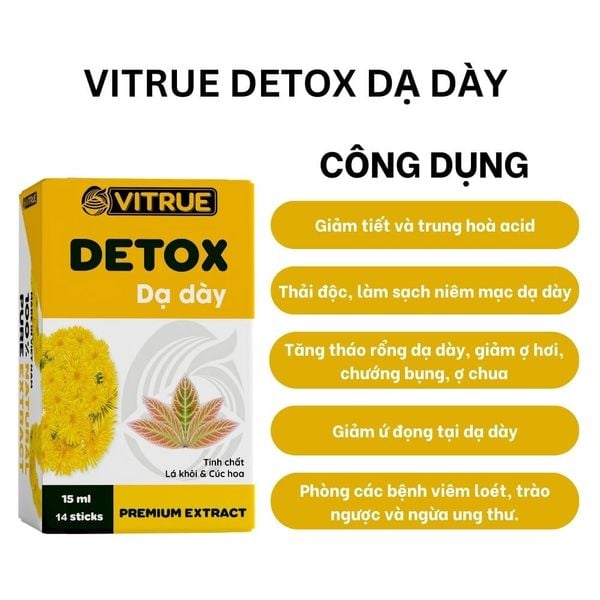 Vitrue Tinh Chất Thảo Dược Detox Thải Độc, Làm Sạch Niêm Mạc, Tăng Cường Hệ Miễn Dịch Dạ Dày Hộp 14 Gói