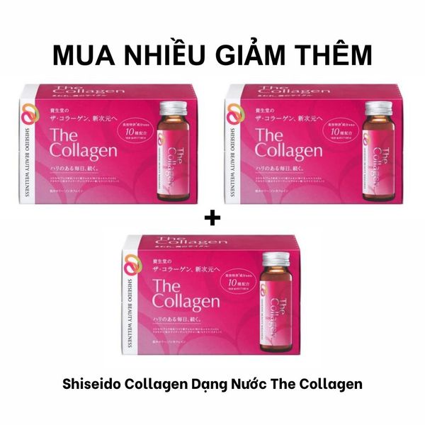Combo 3 Hộp Shiseido Collagen Dạng Nước The Collagen 10 Lọ 50ml