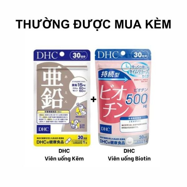 Combo DHC Giảm Rụng Tóc, Nhanh Mọc Tóc Bổ Sung Biotin & Kẽm 30 Ngày