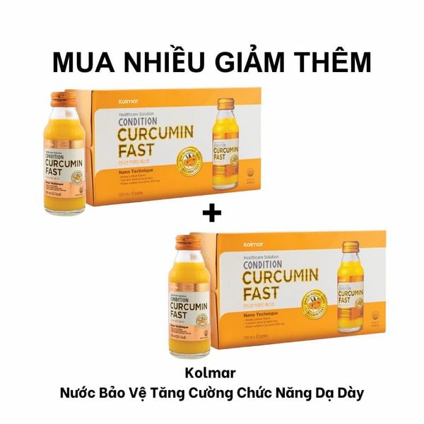 Combo 2 Hộp Kolmar Nước Tinh Chất Nghệ Hỗ Trợ Chức Năng Dạ Dày Condition Curcumin Fast 10 Chai