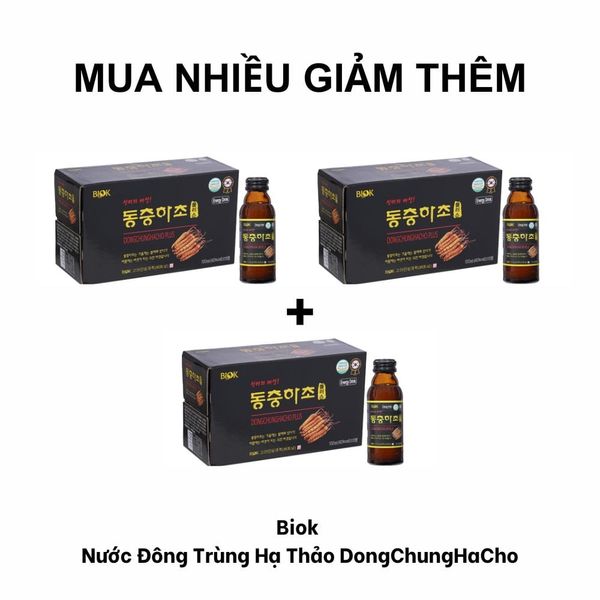 Combo 3 Hộp Biok Nước Đông Trùng Hạ Thảo DongChungHaCho 100ml