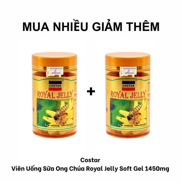 Costar Viên Uống Sữa Ong Chúa Royal Jelly Soft Gel 1450mg 100 Viên