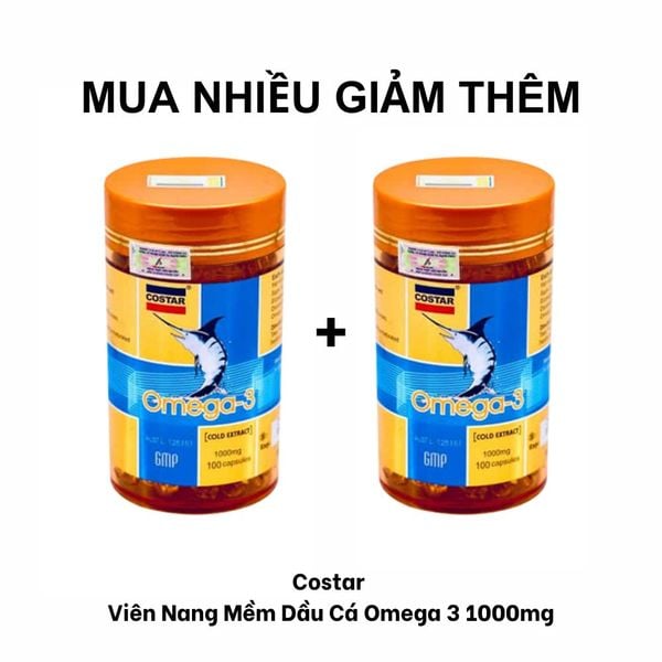 Combo 2 Hộp Costar Viên Uống Dầu Cá Omega 3 1000mg 100 Viên