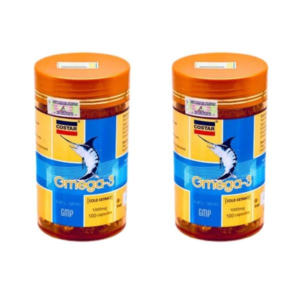 Combo 2 Hộp Costar Viên Uống Dầu Cá Omega 3 1000mg 100 Viên