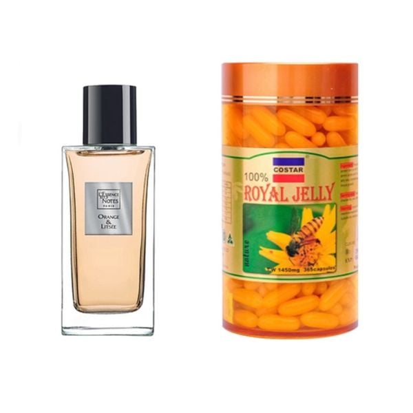 Combo Sữa Ong Chúa Royal Jelly 1450mg 365 Viên Costar & L'Essence des Notes Nước Hoa Pháp EDP Mùi Orange & Litsee 100ml (Nữ Sang Trọng Ngọt Dịu Nhẹ)