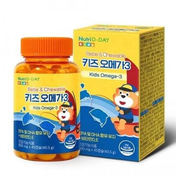 [HSD 07/11/2025] Nutri D-Day Kẹo Dẻo Dầu Cá Cho Bé Bổ Sung Omega-3 Não Bộ Thị Lực 45 Viên