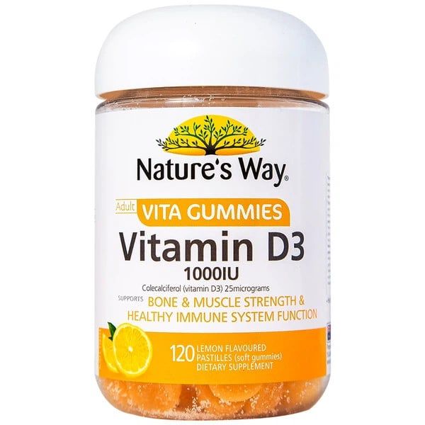 Nature’s Way Kẹo Dẻo Bổ Sung Vitamin D3 1000IU 120 Viên - Hạn Sử Dụng 31/10/2023