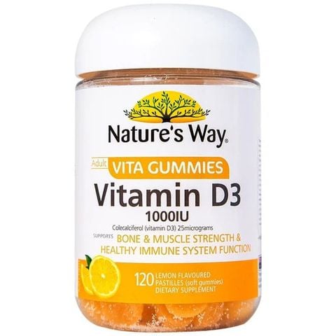 Nature’s Way Kẹo Dẻo Bổ Sung Vitamin D3 1000IU 120 Viên - Hạn Sử Dụng 31/10/2023