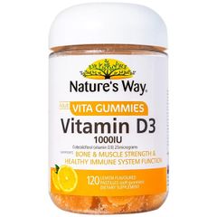 Nature’s Way Kẹo Dẻo Bổ Sung Vitamin D3 1000IU 120 Viên - Hạn Sử Dụng 31/10/2023