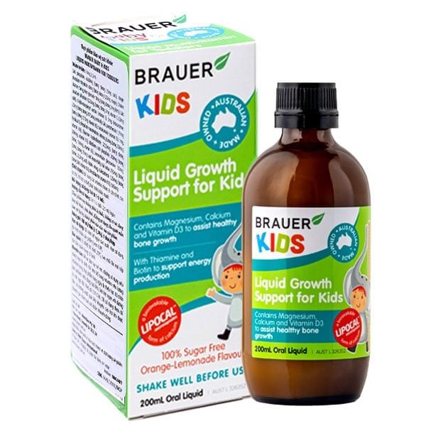 Brauer Siro Bổ Sung Canxi Phát Triển Xương Và Răng Liquid Growth Support For Kids 200ml