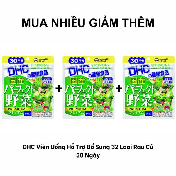 DHC Viên Uống Hỗ Trợ Bổ Sung 32 Loại Rau Củ Perfect Vegetable 30 Ngày