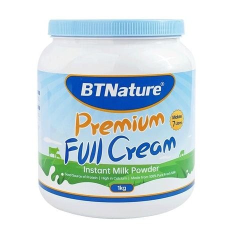 BTNature Sữa Bột Nguyên Kem Premium Full Cream Instant Milk Powder 1kg