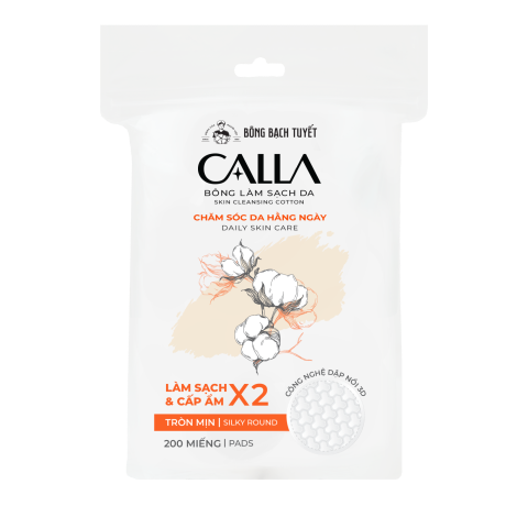 Calla Bông Làm Sạch Da Tròn 3D Siêu Mỏng Siêu Thẩm Thấu Mềm Mịn - Quà Tặng