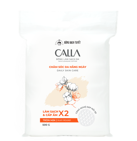 Calla Bông Làm Sạch Da Tròn 3D Siêu Mỏng Siêu Thẩm Thấu Mềm Mịn - Quà Tặng