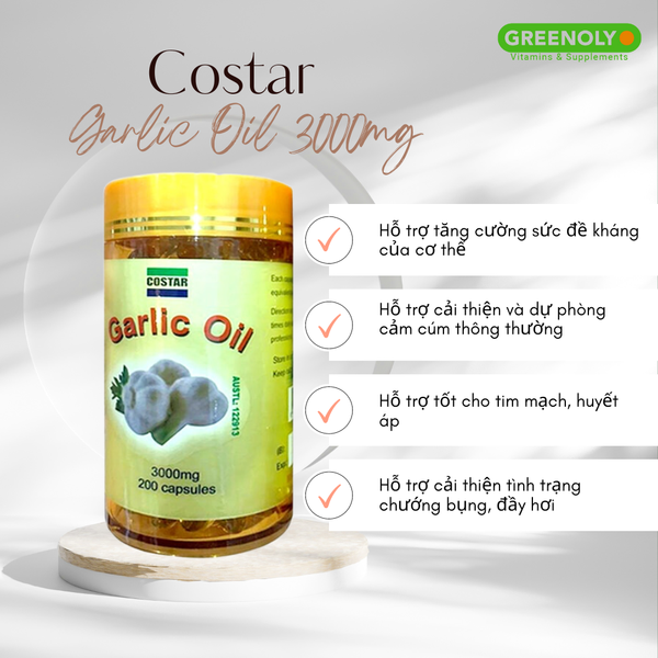 Costar Viên Uống Tinh Dầu Tỏi Garlic Oil 3000mg 200 Viên