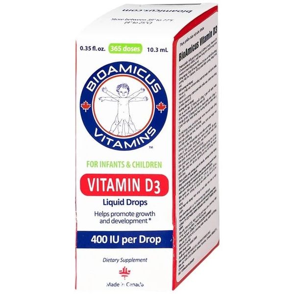 Bioamicus Vitamin D3 400IU Hỗ Trợ Hấp Thu Canxi Phát Triển Chiều Cao Cho Trẻ Lọ 10ml