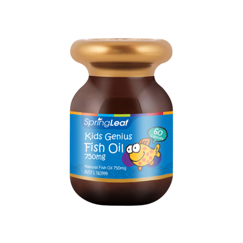 SpringLeaf Viên Uống Dầu Cá Hỗ Trợ Sáng Mắt Cho Bé Kid Fish Oil 750mg 60 Viên