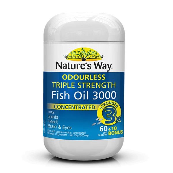 Nature's Way Viên Dầu Cá Liều Cao Fish Oil Triple Strength 60+10 60 Viên