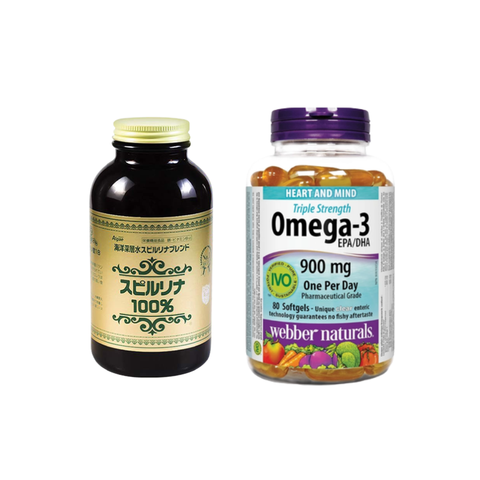 Combo Hỗ Trợ Giảm Đau Bụng Kinh, Tăng Cường Miễn Dịch Và Sức Đề Kháng Webber Omega 3 & Tảo Xoắn