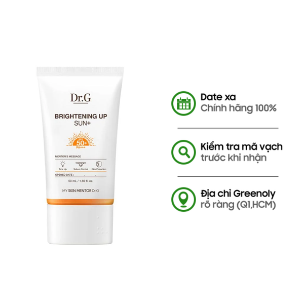 Dr.G Kem Chống Nắng Nâng Tone Kiềm Dầu Brightening Up Sun+SPF 50+PA+++50ml