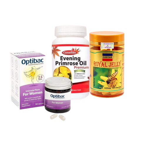 Combo Optibac 14 Viên, David Health Hoa Anh Thảo Và Costar Sữa Ong Chúa Hỗ Trợ Điều Hòa Nội Tiết, Hệ Vi Sinh Cho Nữ
