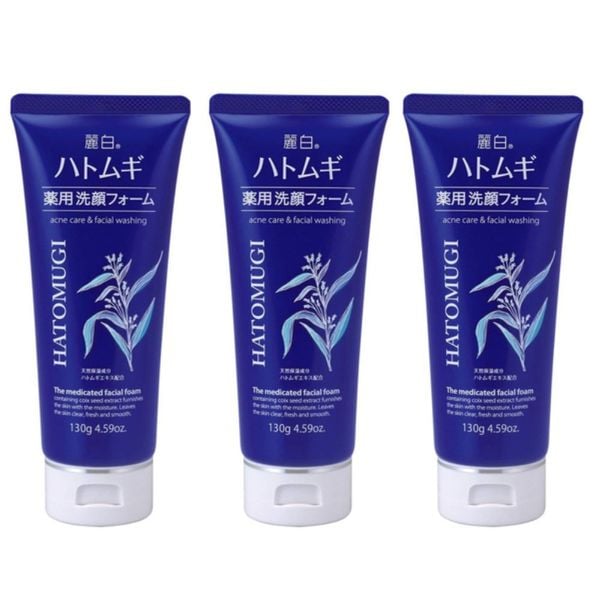 Hatomugi Sữa Rửa Mặt Ngừa Mụn, Làm Sáng Da The Medicated Facial Foam 130g