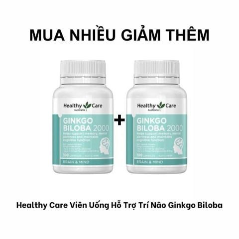 Healthy Care Viên Uống Hỗ Trợ Trí Não Ginkgo Biloba 2000mg 100 Viên