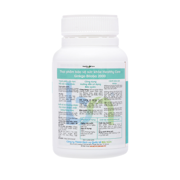 Healthy Care Viên Uống Hỗ Trợ Trí Não Ginkgo Biloba 2000mg 100 Viên