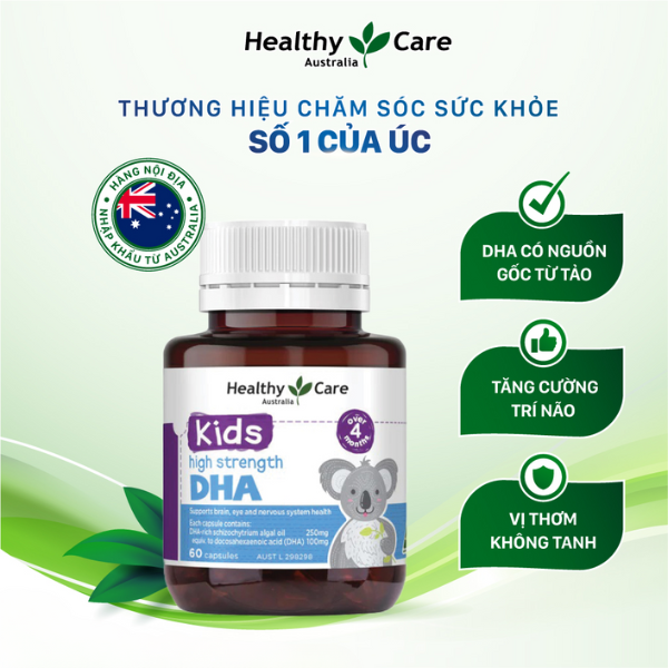 Healthy Care Viên Bổ Sung DHA Cho Trẻ Từ 4 Tháng Tuổi 60 Viên (Chính Hãng)