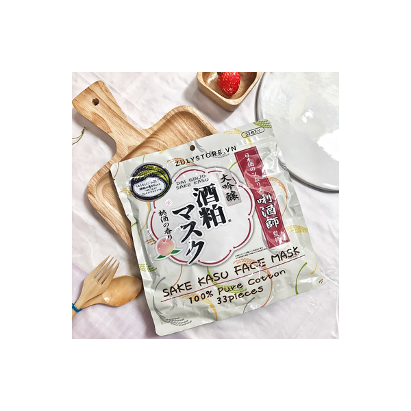 Sake Kasu Face Mask Mặt Nạ Bã Rượu 33 Miếng Của Nhật Bản