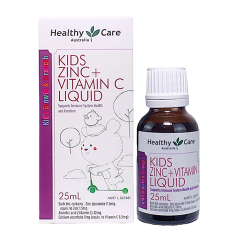 Healthy Care Siro Bổ Sung Kẽm Và Vitamin C Cho Bé Kids Zinc+Vitamin C Liquid 25ml - Hạn Sử Dụng 31/10/2024