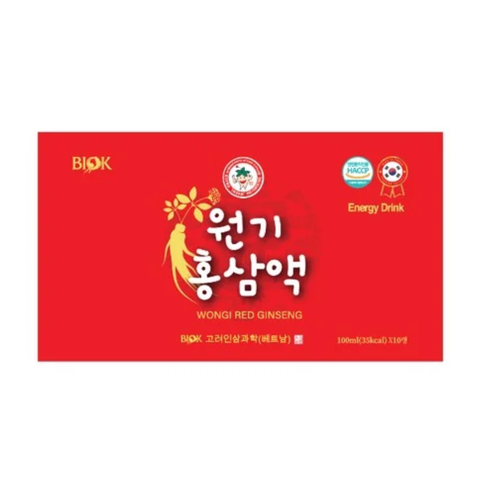Biok Nước Hồng Sâm Wongi Red Ginseng 100ml Hộp 10 Chai